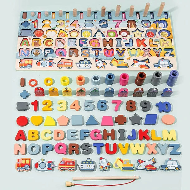 Juguete de madera actividades múltiples